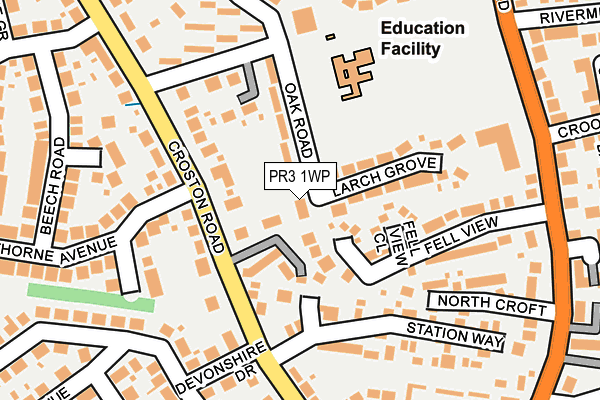 PR3 1WP map - OS OpenMap – Local (Ordnance Survey)