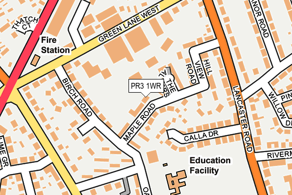 PR3 1WR map - OS OpenMap – Local (Ordnance Survey)