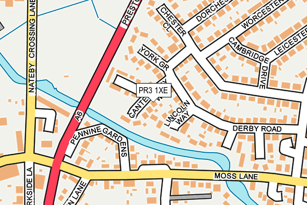 PR3 1XE map - OS OpenMap – Local (Ordnance Survey)