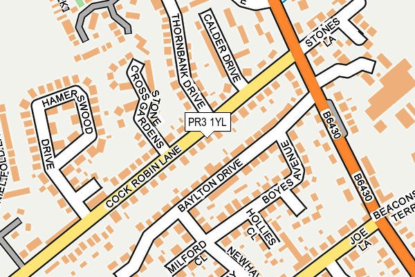 PR3 1YL map - OS OpenMap – Local (Ordnance Survey)