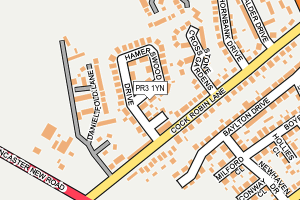 PR3 1YN map - OS OpenMap – Local (Ordnance Survey)