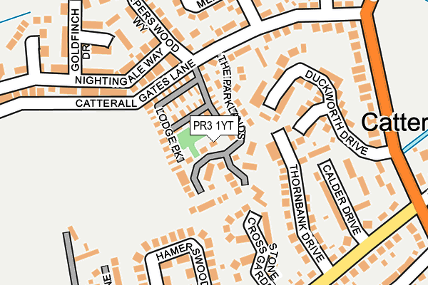 PR3 1YT map - OS OpenMap – Local (Ordnance Survey)