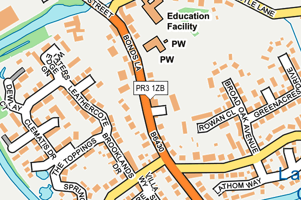 PR3 1ZB map - OS OpenMap – Local (Ordnance Survey)