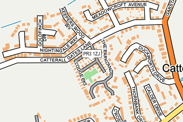 PR3 1ZJ map - OS OpenMap – Local (Ordnance Survey)