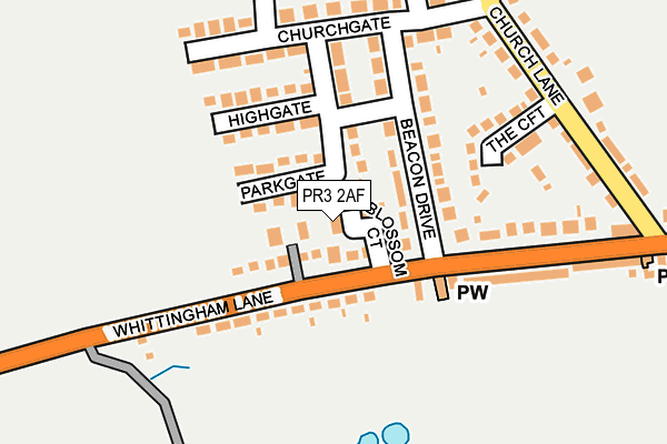 PR3 2AF map - OS OpenMap – Local (Ordnance Survey)