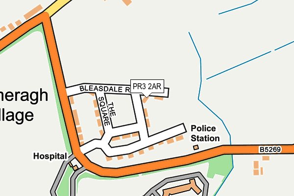 PR3 2AR map - OS OpenMap – Local (Ordnance Survey)