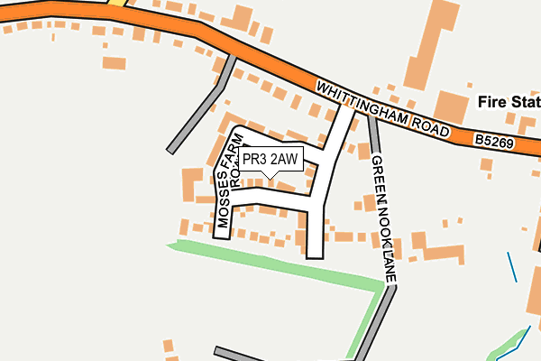 PR3 2AW map - OS OpenMap – Local (Ordnance Survey)