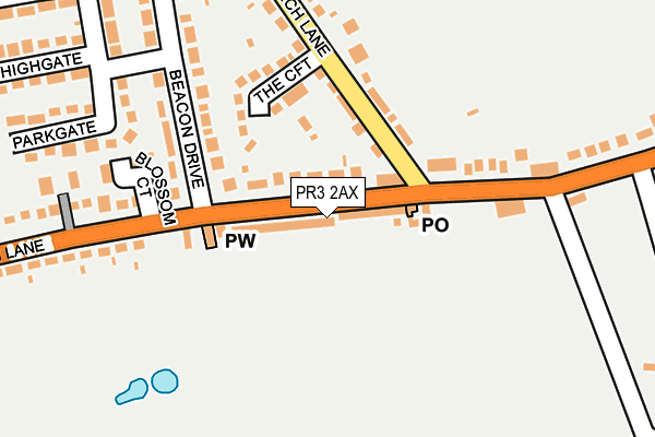 PR3 2AX map - OS OpenMap – Local (Ordnance Survey)