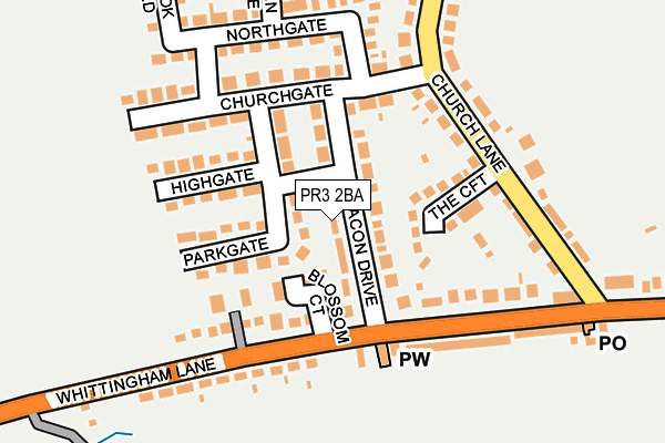 PR3 2BA map - OS OpenMap – Local (Ordnance Survey)