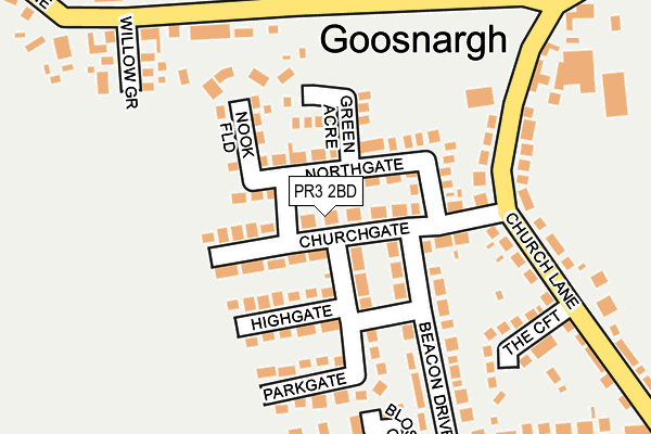 PR3 2BD map - OS OpenMap – Local (Ordnance Survey)
