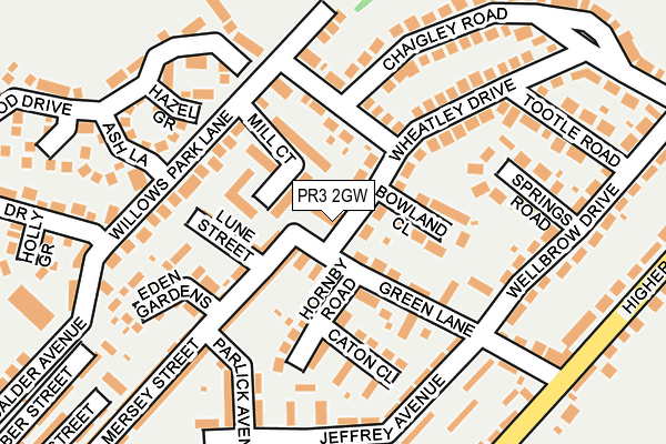 PR3 2GW map - OS OpenMap – Local (Ordnance Survey)