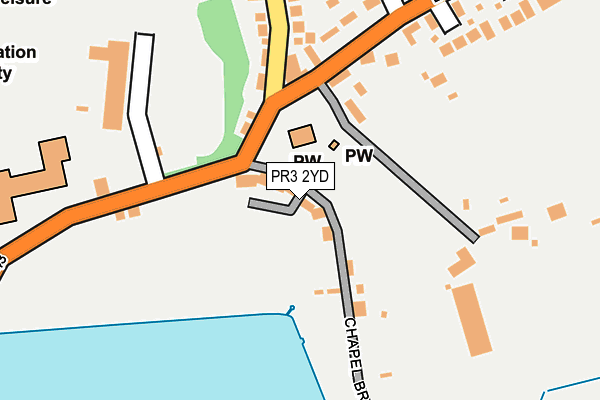 PR3 2YD map - OS OpenMap – Local (Ordnance Survey)