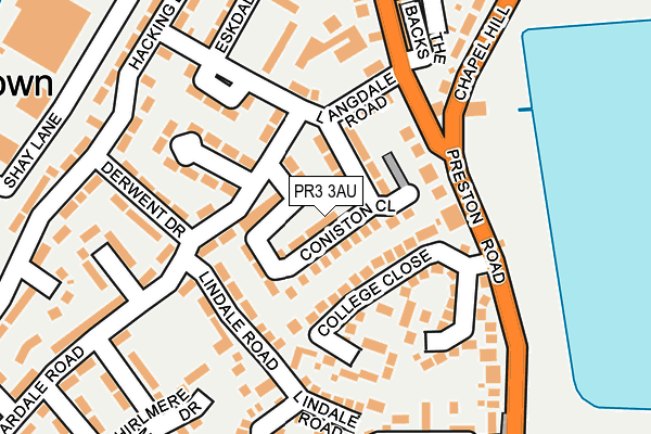 PR3 3AU map - OS OpenMap – Local (Ordnance Survey)