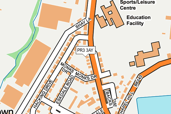 PR3 3AY map - OS OpenMap – Local (Ordnance Survey)