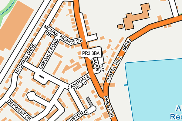 PR3 3BA map - OS OpenMap – Local (Ordnance Survey)