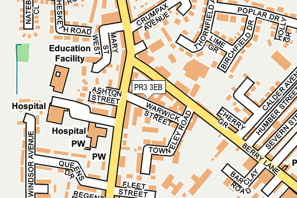PR3 3EB map - OS OpenMap – Local (Ordnance Survey)