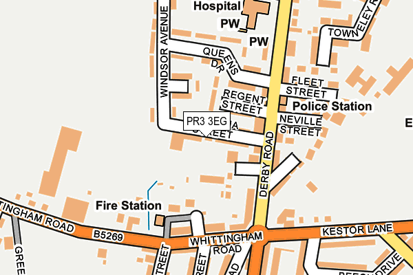 PR3 3EG map - OS OpenMap – Local (Ordnance Survey)