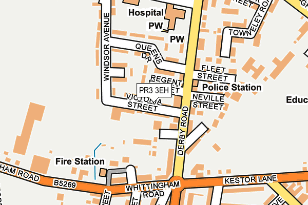 PR3 3EH map - OS OpenMap – Local (Ordnance Survey)