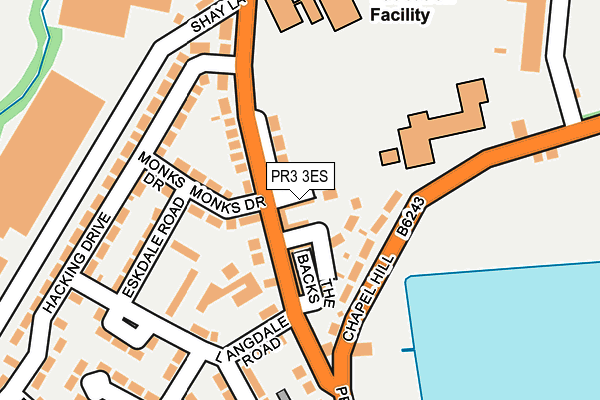 PR3 3ES map - OS OpenMap – Local (Ordnance Survey)