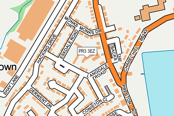 PR3 3EZ map - OS OpenMap – Local (Ordnance Survey)