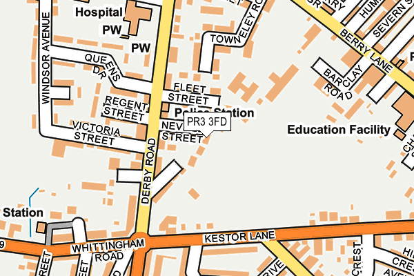 PR3 3FD map - OS OpenMap – Local (Ordnance Survey)