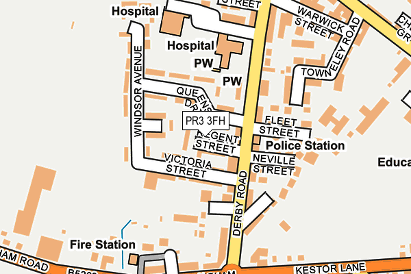 PR3 3FH map - OS OpenMap – Local (Ordnance Survey)