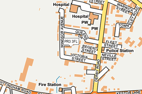 PR3 3FL map - OS OpenMap – Local (Ordnance Survey)