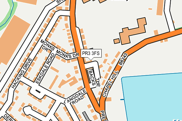 PR3 3FS map - OS OpenMap – Local (Ordnance Survey)