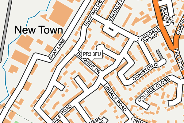PR3 3FU map - OS OpenMap – Local (Ordnance Survey)
