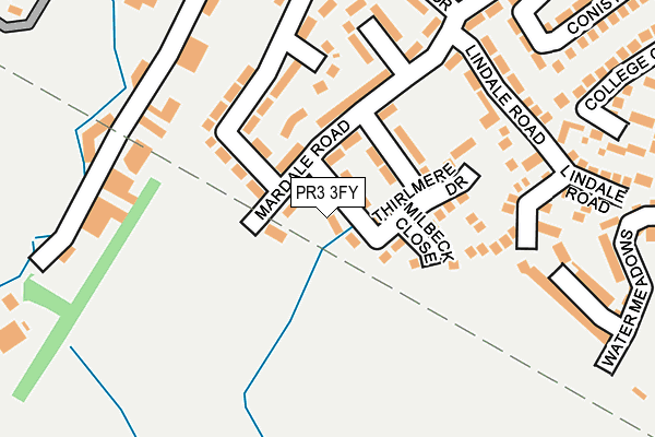 PR3 3FY map - OS OpenMap – Local (Ordnance Survey)