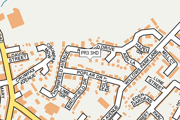 PR3 3HD map - OS OpenMap – Local (Ordnance Survey)