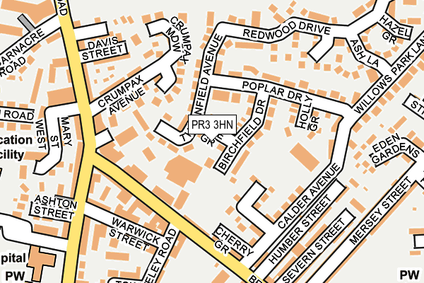 PR3 3HN map - OS OpenMap – Local (Ordnance Survey)