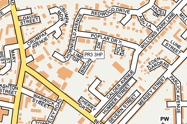PR3 3HP map - OS OpenMap – Local (Ordnance Survey)