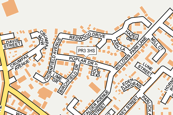 PR3 3HS map - OS OpenMap – Local (Ordnance Survey)