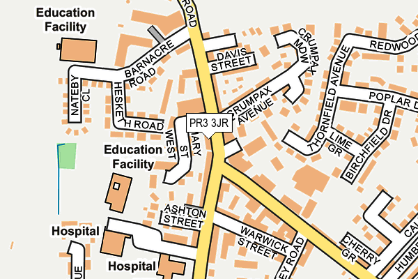 PR3 3JR map - OS OpenMap – Local (Ordnance Survey)