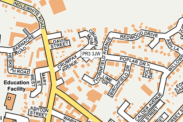 PR3 3JW map - OS OpenMap – Local (Ordnance Survey)