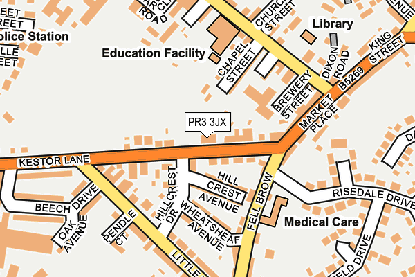 PR3 3JX map - OS OpenMap – Local (Ordnance Survey)