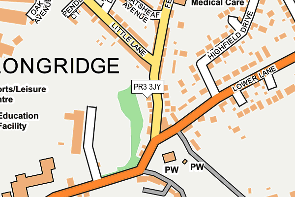 PR3 3JY map - OS OpenMap – Local (Ordnance Survey)