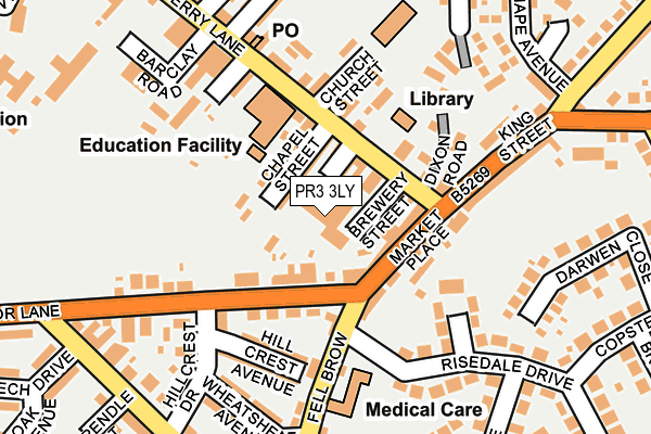 PR3 3LY map - OS OpenMap – Local (Ordnance Survey)