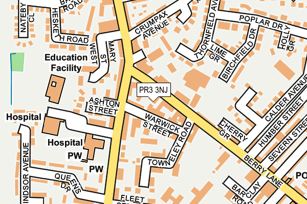 PR3 3NJ map - OS OpenMap – Local (Ordnance Survey)