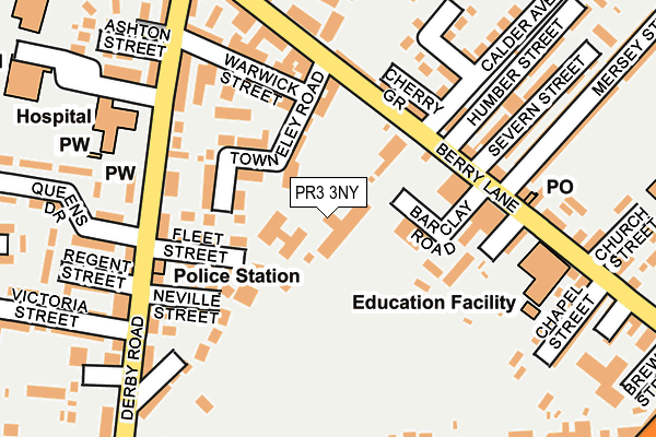 PR3 3NY map - OS OpenMap – Local (Ordnance Survey)