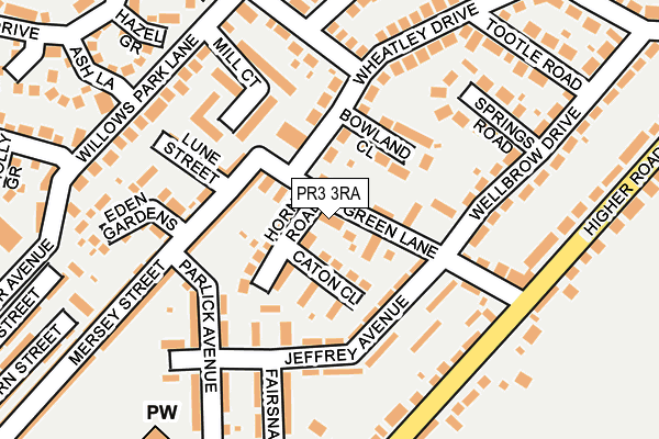 PR3 3RA map - OS OpenMap – Local (Ordnance Survey)