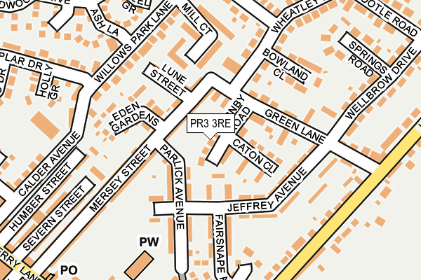 PR3 3RE map - OS OpenMap – Local (Ordnance Survey)