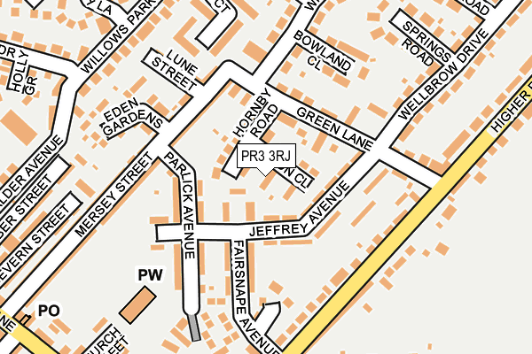 PR3 3RJ map - OS OpenMap – Local (Ordnance Survey)