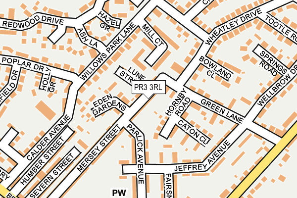 PR3 3RL map - OS OpenMap – Local (Ordnance Survey)