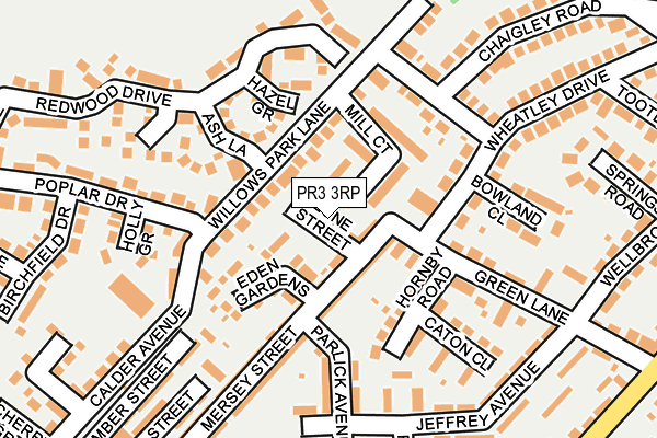 PR3 3RP map - OS OpenMap – Local (Ordnance Survey)