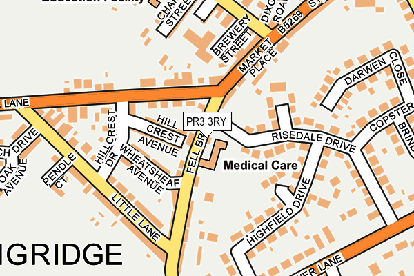 PR3 3RY map - OS OpenMap – Local (Ordnance Survey)