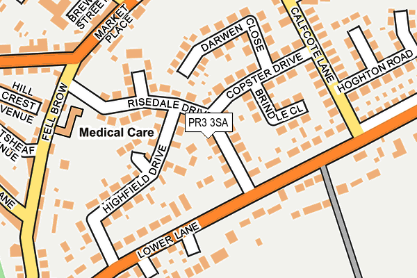 PR3 3SA map - OS OpenMap – Local (Ordnance Survey)