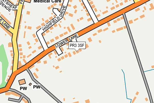 PR3 3SF map - OS OpenMap – Local (Ordnance Survey)