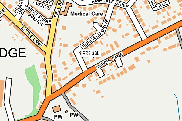 PR3 3SL map - OS OpenMap – Local (Ordnance Survey)